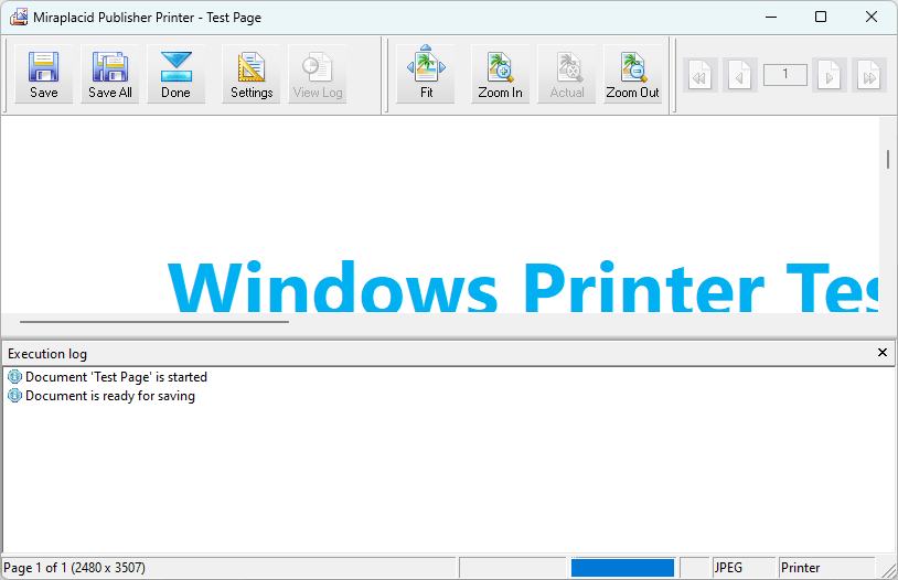 Miraplacid Publisher Log Window