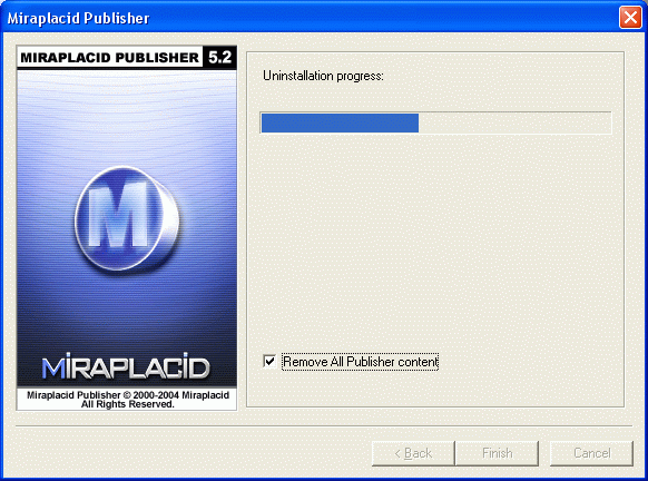 Miraplacid Publisher (image printer driver) : Uninstallation Step 3/3