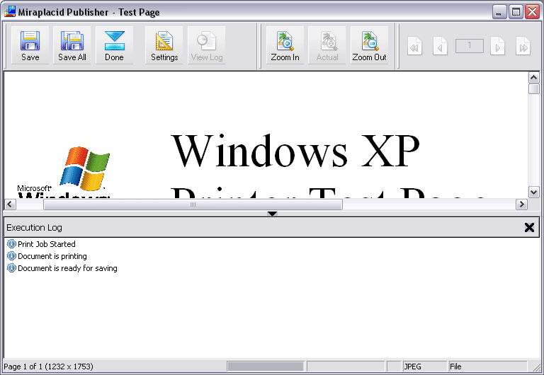 Miraplacid Publisher Log Window