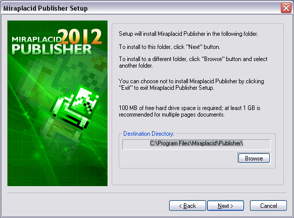 Miraplacid Publisher : Installation Step 4/5