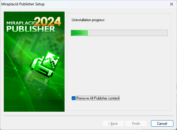 Miraplacid Publisher : Uninstallation Step 2/2