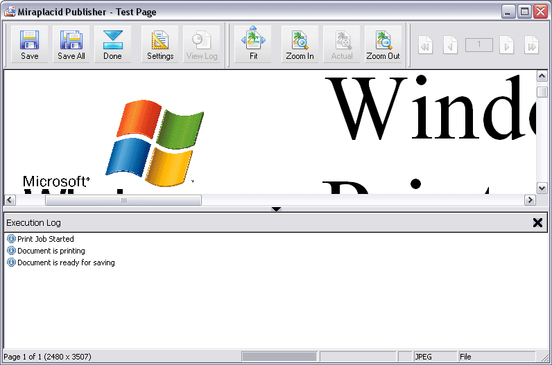 Miraplacid Publisher Log Window