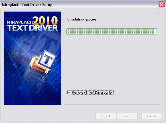 Miraplacid Text Driver : Uninstallation Step 2/2