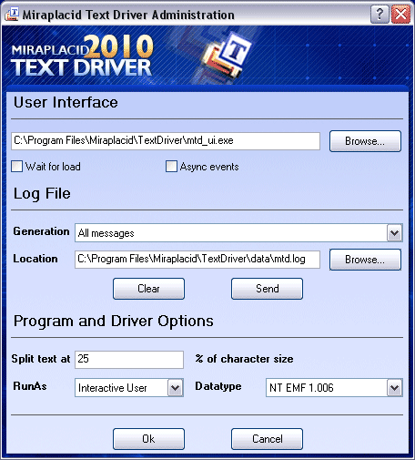 Miraplacid Text Driver Administrator