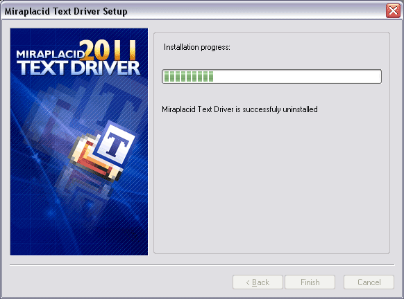 Miraplacid Text Driver : Reinstallation Step 2/2