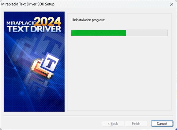 Miraplacid Text Driver : Uninstallation Step 2/2