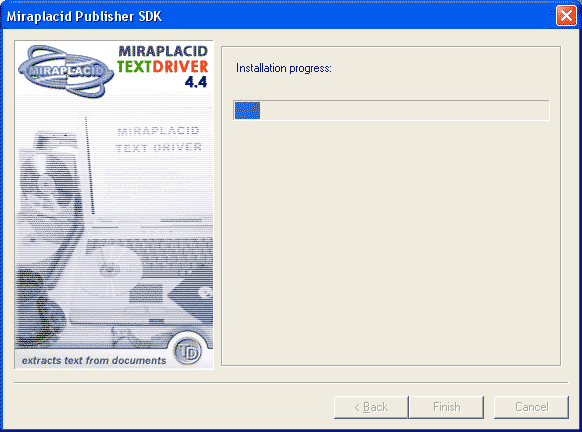 Miraplacid Text Driver SDK : Uninstallation Step 1/3