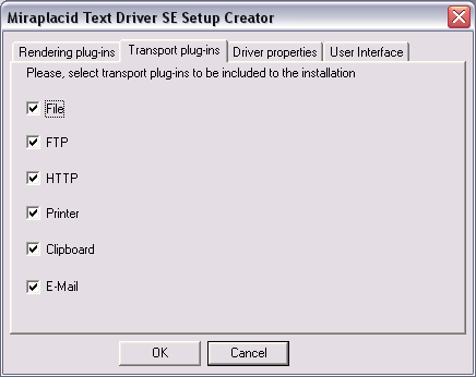 Miraplacid Text Driver Setup Maker: Transport
