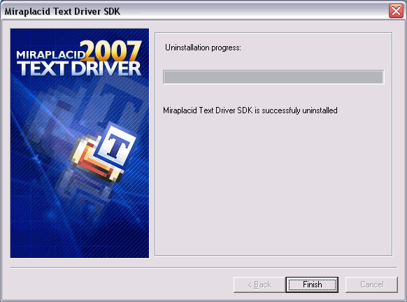 Miraplacid Text Driver : Uninstallation Step 2/2