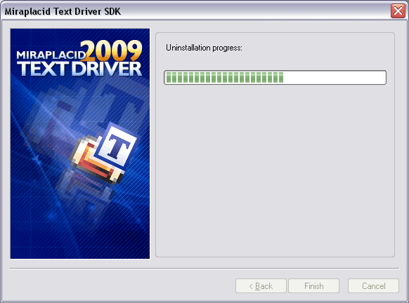 Miraplacid Text Driver : Uninstallation Step 2/2