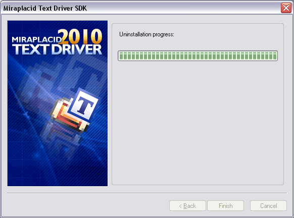 Miraplacid Text Driver : Uninstallation Step 2/2