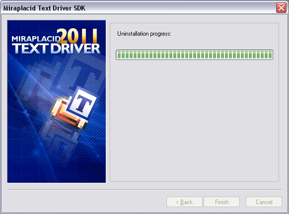 Miraplacid Text Driver : Uninstallation Step 2/2