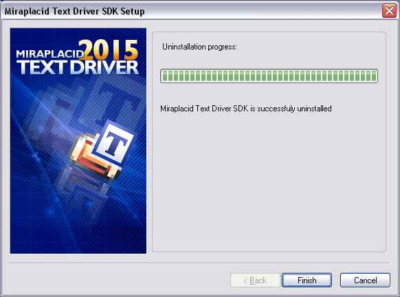 Miraplacid Text Driver : Uninstallation Step 2/2