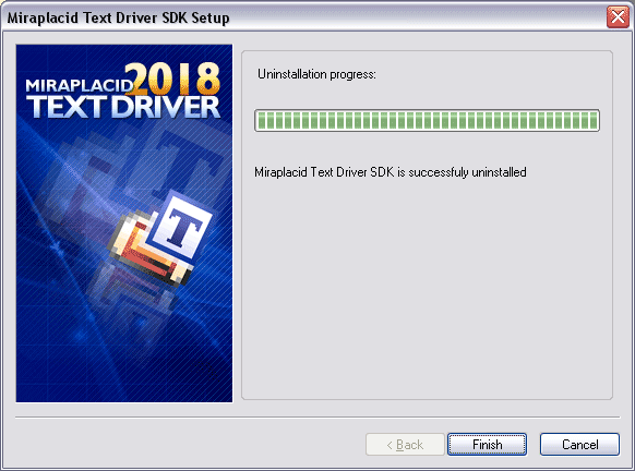 Miraplacid Text Driver : Uninstallation Step 2/2