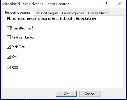 Miraplacid Text Driver Setup Maker: Rendering