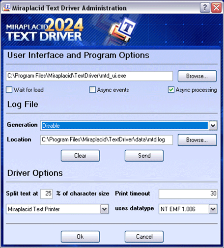 Miraplacid Text Driver Administrator