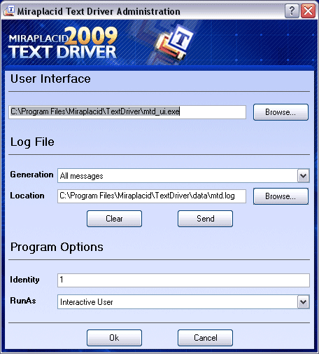Miraplacid Text Driver Administrator