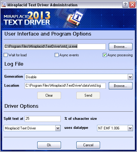 Miraplacid Text Driver Administrator