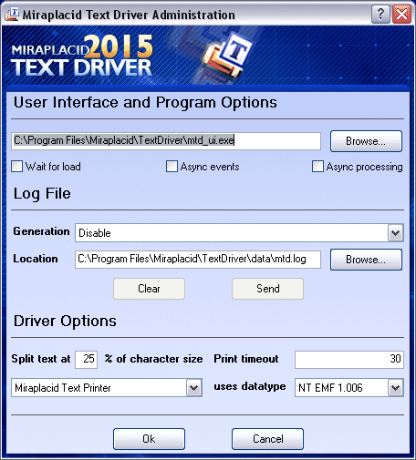 Miraplacid Text Driver Administrator