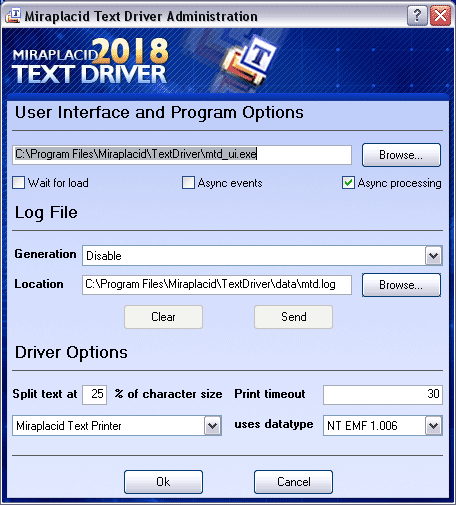 Miraplacid Text Driver Administrator